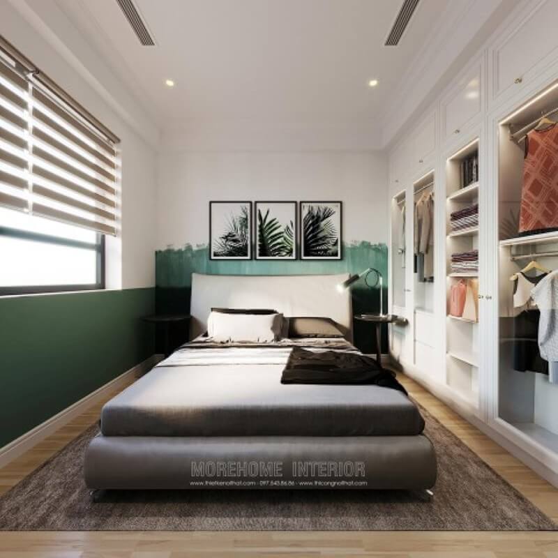 Trang trí phòng ngủ với mẫu tủ quần áo màu trắng Thiết kế chung cư