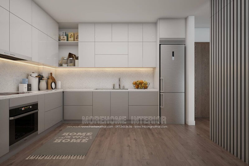 Trang trí nội thất phòng bếp đơn giản, đáp ứng công năng Thiết kế chung cư