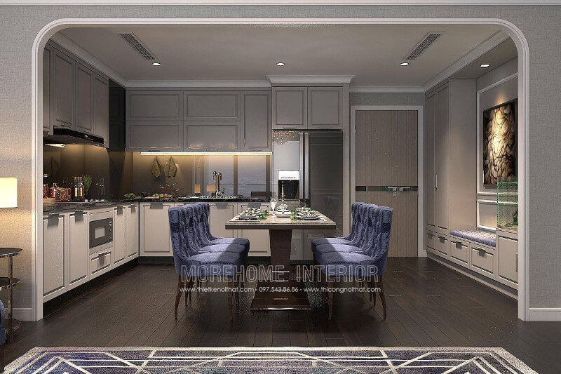 Thiết kế nội thất phòng bếp chung cư cao cấp đẹp mắt Mẫu nội thất chung cư đẹp