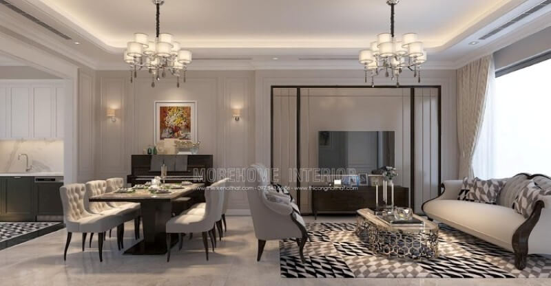 Mẫu thiết kế nội thất biệt thự Imperia Garden tân cổ điển Mẫu nội thất biệt thự tân cổ điển