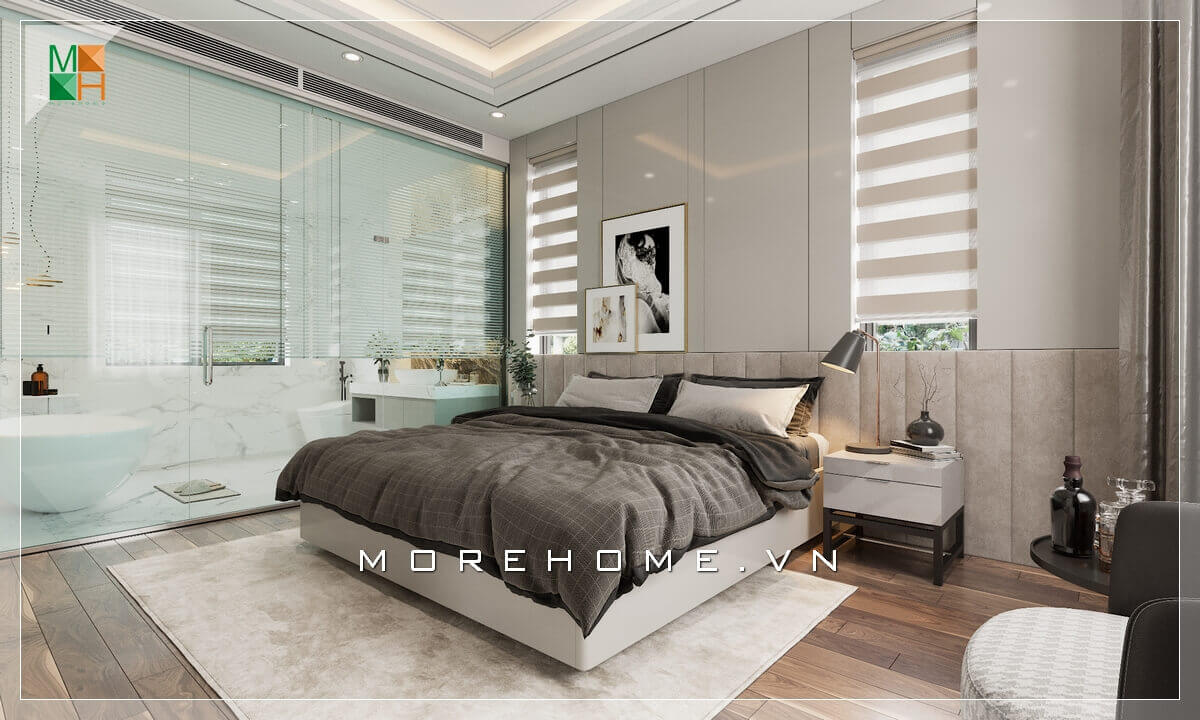 Mẫu giường ngủ sofa hiện đại, cao cấp tôn vẻ sang trọng cho không gian phòng ngủ. Thiết kế phòng ngủ biệt thự