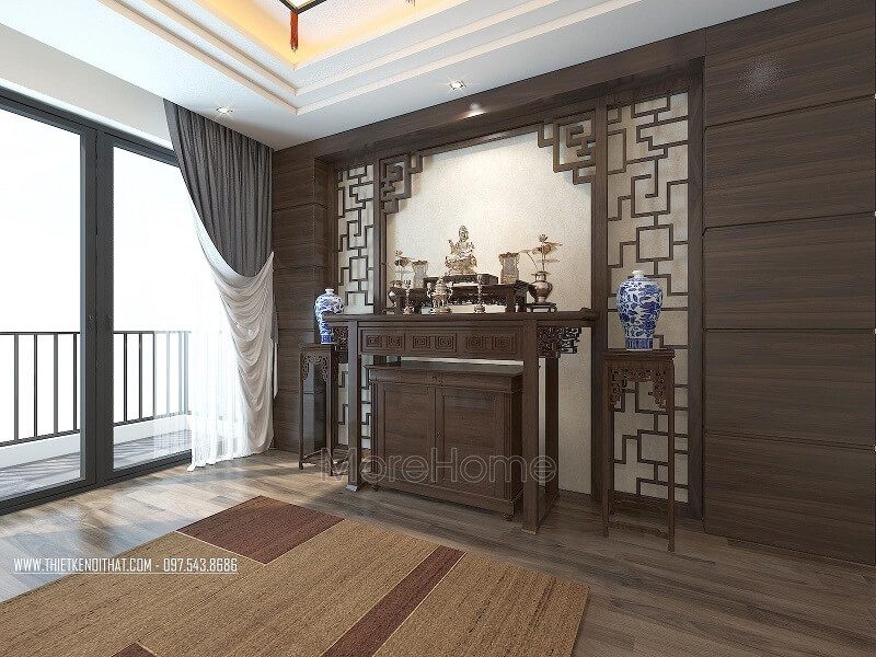 Mẫu bàn thờ gỗ tự nhiên cao cấp được nhiều khách hàng lựa chọn và yêu thích